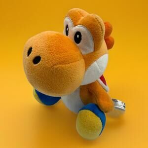 Yoshi Yossy Super Mario Bros Sanei Orange Plush 7" Toy Doll Japan